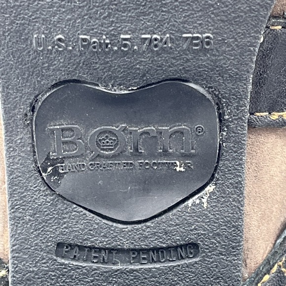 Born Leather Strappy Booties Womens US 8.5 M EU 40 Slip On Harness Chunky Heel - Picture 13 of 16